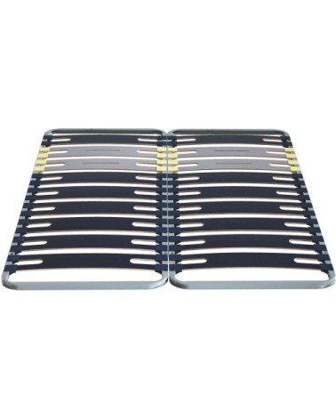 Cadre à lattes en métal 3 zones gris 2x80x200