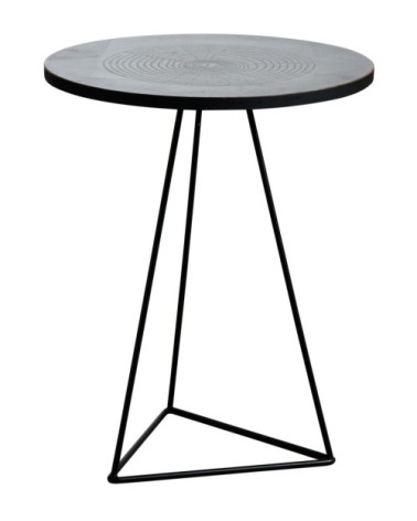 Table ronde métal zinc antique