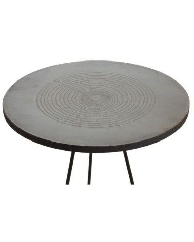 Table ronde métal zinc antique