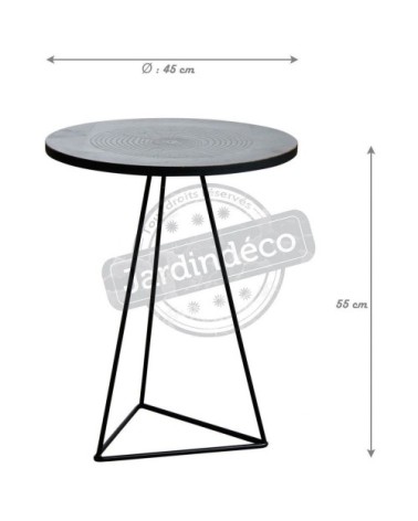 Table ronde métal zinc antique