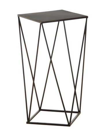 Sellette design en métal noir 36 x 36 x 61 cm