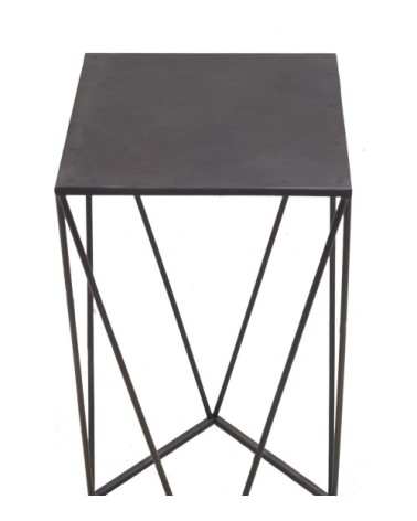 Sellette design en métal noir 36 x 36 x 61 cm