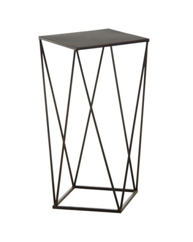 Sellette design en métal noir 36 x 36 x 61 cm