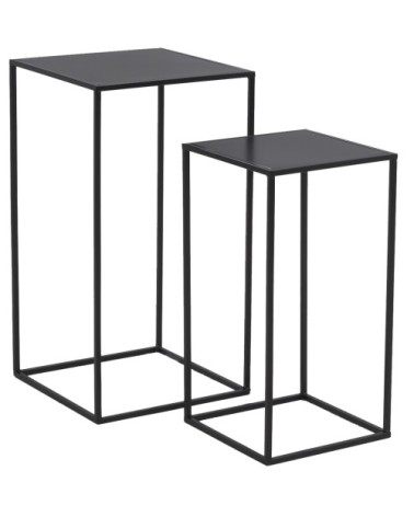 Sellettes en métal noir (lot de 2)