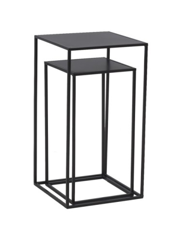 Sellettes en métal noir (lot de 2)