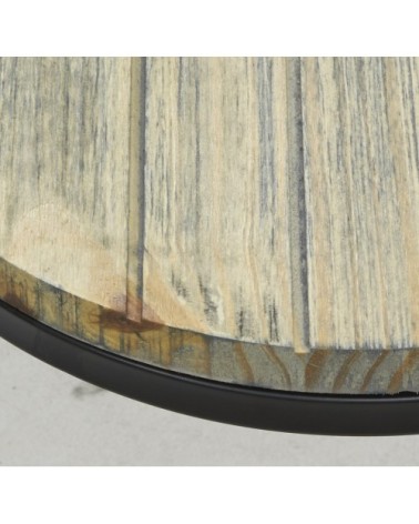 Sellettes en métal noir et pin (lot de 2)