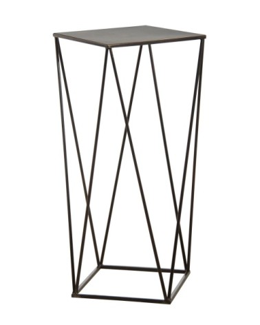 Sellette design en métal noir 42 x 42 x 80 cm