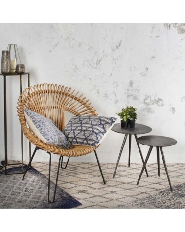 Table ronde métal zinc antique diamètre 40cm