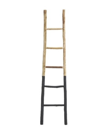 Echelle en bois naturel et noir