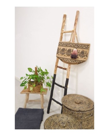 Echelle en bois naturel et noir