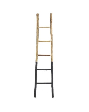 Echelle en bois naturel et noir