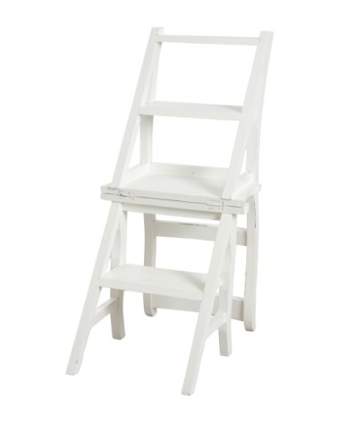 Chaise escabeau en acajou