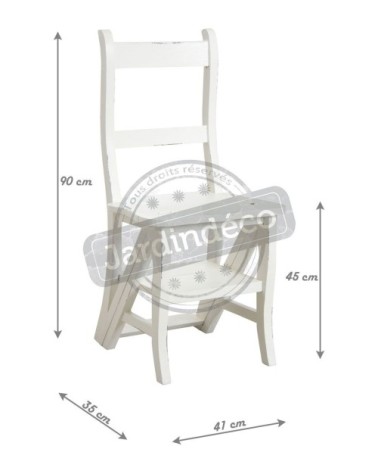 Chaise escabeau en acajou
