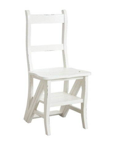 Chaise escabeau en acajou