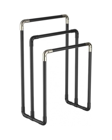 Porte-serviettes en acier senillé noir et nickel