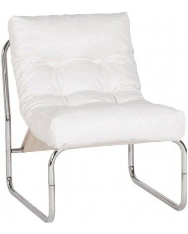 Fauteuil métal blanc 73x60x76cm