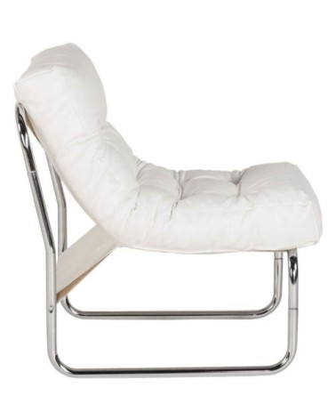 Fauteuil métal blanc 73x60x76cm