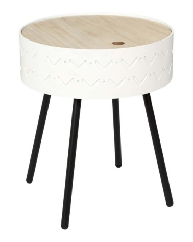 Table d'appoint avec coffre intégré eugénie blanc