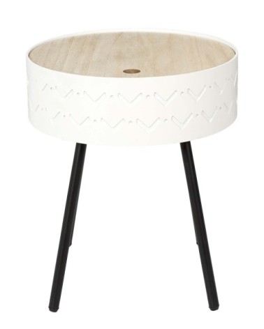 Table d'appoint avec coffre intégré eugénie blanc
