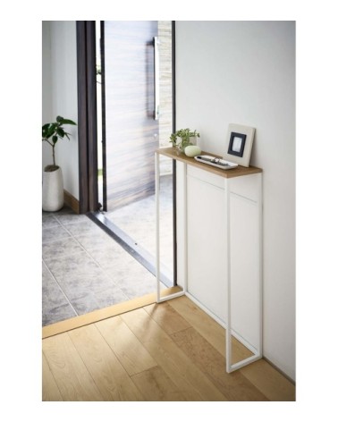 Console d'entrée en bois et métal tower blanc