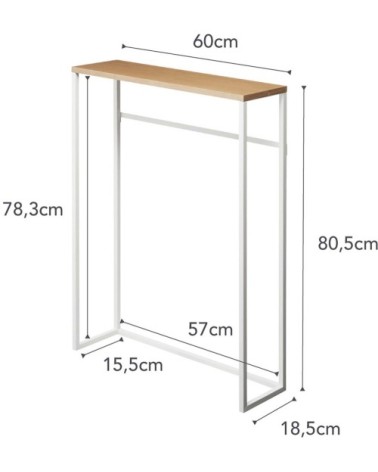 Console d'entrée en bois et métal tower blanc