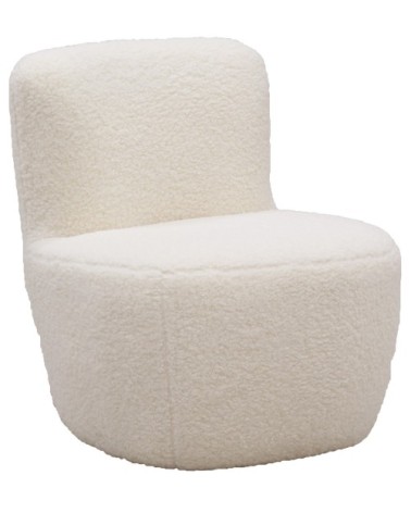 Fauteuil pouf en polyester et bois nuage