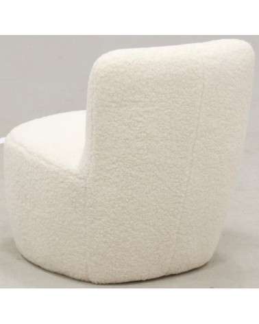 Fauteuil pouf en polyester et bois nuage