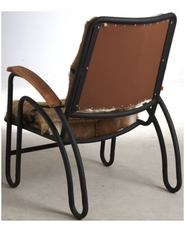 Fauteuil métal et peau de chèvre