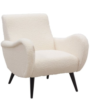 Fauteuil design en polyester et bois douceur