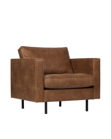 Fauteuil en simili cognac