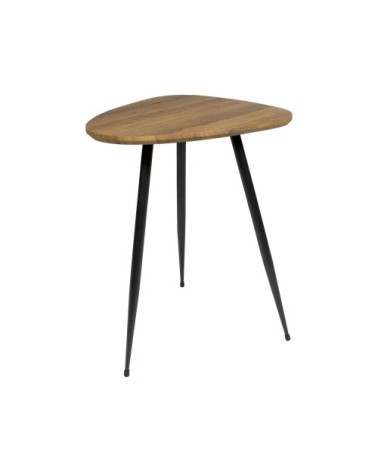 Meuble d'appoint finition bois pied en métal noir
