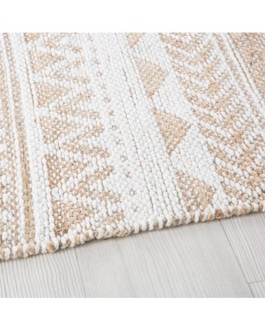 Tapis en jute et coton motifs graphiques 160x230