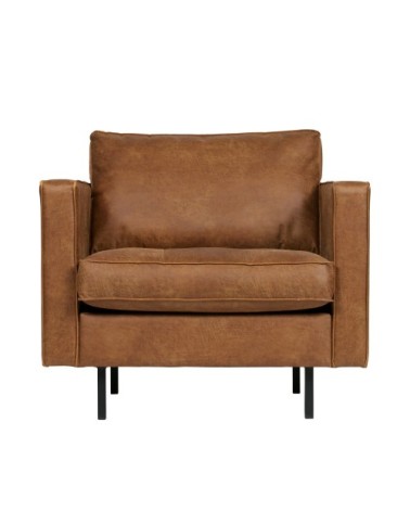 Fauteuil en simili cognac