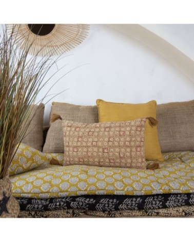 Coussin en coton camel 30x50