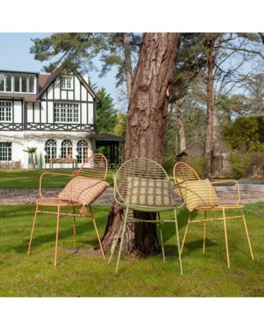 Lot de 2 fauteuils de table en métal vert