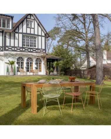 Lot de 2 fauteuils de table en métal vert