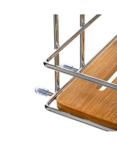 Étagère 2 niveaux bambou avec ventouse