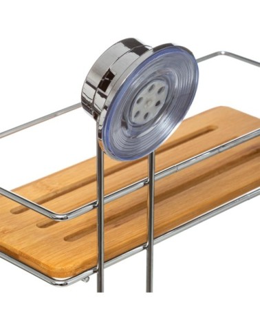 Étagère 2 niveaux bambou avec ventouse