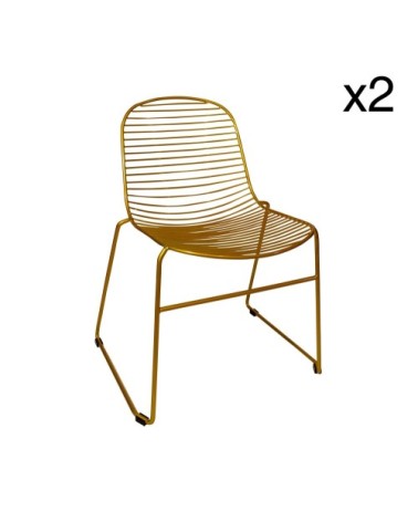 Lot de 2 chaises en métal doré