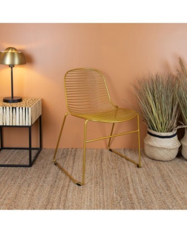 Lot de 2 chaises en métal doré