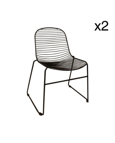 Lot de 2 chaises en métal noir