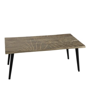 Table basse rectangulaire en bois sculpté