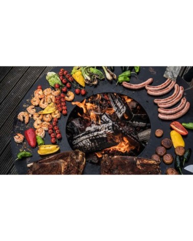 Barbecue brasero en acier  nero hauteur 105 cm diamètre 102 cm
