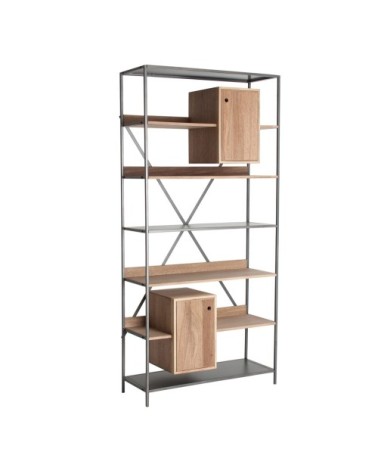 Étagère en bois de sapin en brun 95x38x200