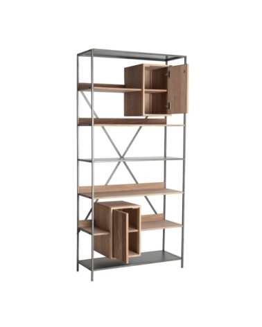 Étagère en bois de sapin en brun 95x38x200