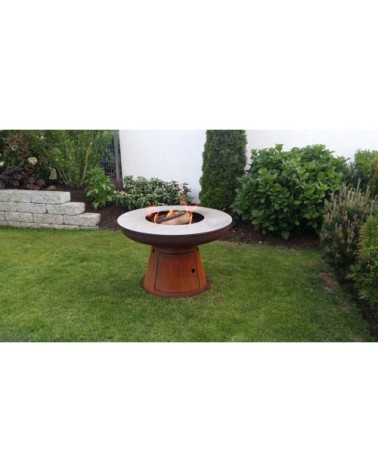 Barbecue brasero en acier  nero hauteur 84 cm diamètre 102 cm