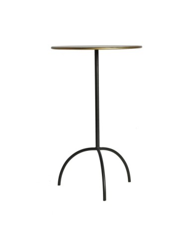 Table d'appoint en fer noir et or 37x37x59,5