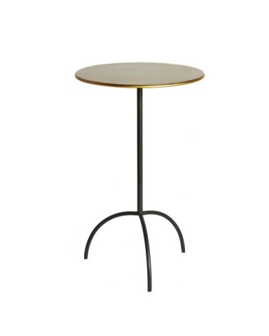 Table d'appoint en fer noir et or 37x37x59,5