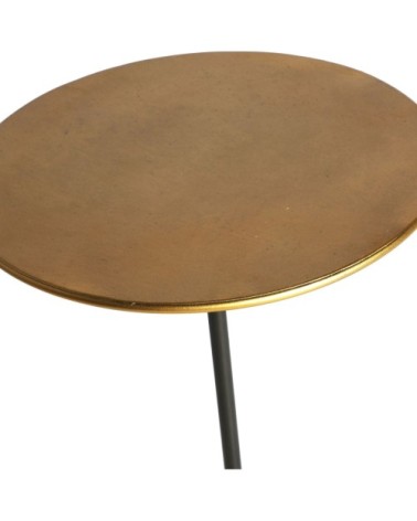 Table d'appoint en fer noir et or 37x37x59,5