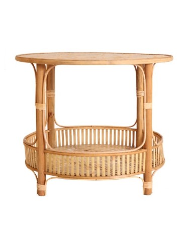 Table d'appoint en bambou en marron 61x61x50